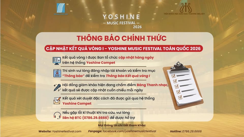 THÔNG BÁO CHÍNH THỨC